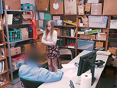 Blonde Dolly Leigh rides cock in reverse cowgirl in the office