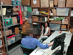 Two secretaries and a boss in an office threesome