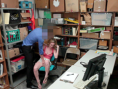 Two secretaries and a boss in an office threesome