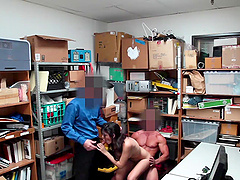Audrey Royal and Wrex Oliver get fucked by Jason Foreskin in an intense office scene.