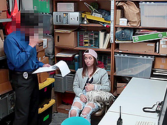 The couple has sex in the office, with Hayden Hennessy getting fucked hard.