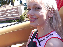 Cheerleading Jess's massive naturals in action