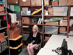 Blond bombshell Fallon Love gives a steamy BJ in this naughty office encounter