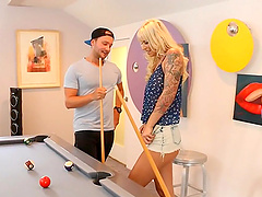 Blond Brooke devours massive dick in sultry scene