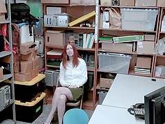 White Chad & Pepper Hart: Natural Tits Office Couple