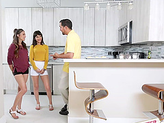 Juan's massive rod dominates Sofie and Kitty in a wild threesome