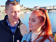 Redhead Katy Rose gets DP'd by Matt Bird and Charlie Dean in a steamy threesome