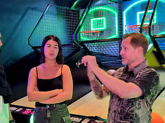 Teen Brunette Babe Lady Dee Sucks Cock in Lace Lingerie