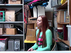 Redheaded vixen Ornella dominates Chad in the office