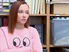 Redheaded vixen April Reid seduces Marcus in the office
