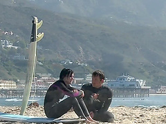 Brunette Nikki Hearts enjoys a steamy beach romp with her hunk in wild positions