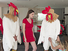 Asian cuties Lulu & Fiona get down with Will and Oliver in a steamy foursome