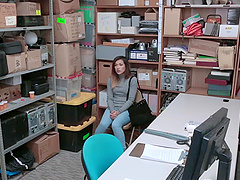 Aubree Ice's tight bod and tiny tats get Tommy Gunn raring to go in an intense office tryst