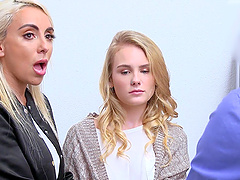 Blondes unite in a wild office tryst