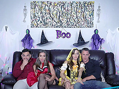 Dani and Bailey seduce Peter in fishnets