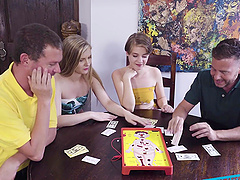 Blondes and big boobs in a wild foursome orgy