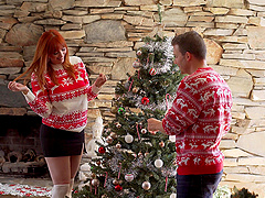Redheaded Lauren Phillips seduces Codey Steele in sultry lace