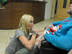 Chloe's luscious lips devour Dean in a steamy BJ