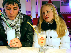 Blondie Oksana indulges in a steamy MMF threesome with her Russian lover and his friend