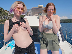 Teen Diana and Ingrid's wild lesbo adventure on a yacht