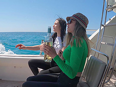 Teenage hotties Matty and Mila explore their lust on a luxurious yacht