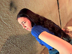 Teen Alex Jett gets pounded in POV Doggy by hottie Dolly