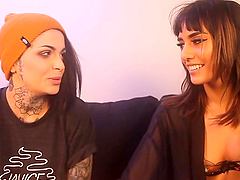 Janice & Leigh: Tattooed Punk Lesbians Finger and Toy Each Other's Natural Tits and Pussies