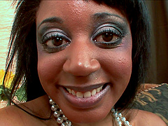 Gigi's massive naturals in POV: Johnny fends off with a sloppy tit-fuck