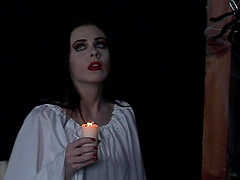 Bondage beauty Sophie slays with her shaven pussy and succulent naturals