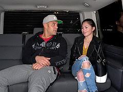 Asian Lin's raunchy ride in a car - Blowjobs galore
