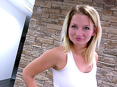 Ball-licking Lora in POV doggy style