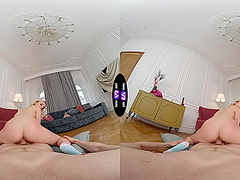 Natural tits Molly gets her cute pussy pounded in various positions