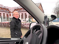 Mature Luci with massive naturals gets naughty in a car - doggy, rim jobs & that juicy shave