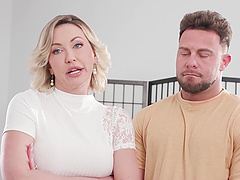 Cami's massive melons bounce in wild FFM threesome