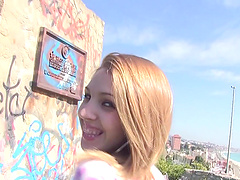 Teen Pamela gets raw in outdoor POV action, baring her shaven reality