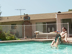 Tatted Temptresses: Jo & Brit Lustfully Lap Lesbians in a Punky Poolside Bash
