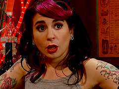 Punk-chic Kimberly Kane seduces in sexy stockings and lace