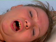 Chubby Barbara lying down and having her mature cunt pounded