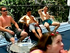 Sex addicted Noname Jane gets gangbanged on a baclony