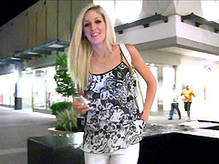 Emily gives erotic view of her nice ass and natural round tits