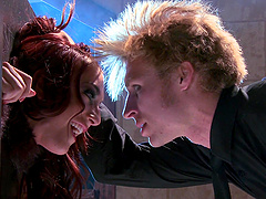 Submissive redhead in bondage wants cock in her asshole