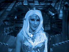 Brunette in latex outfit fucked in the jungle on an alien planet