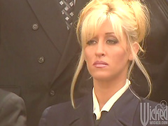 A blonde cougar police officer gets drilled by one of her co-workers