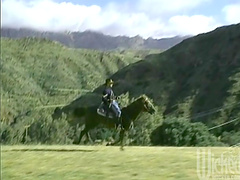 Flirtatious babe giving a steamy blowjob before being bonked outdoors