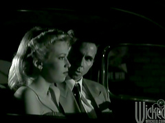 Black and white action of a sexy girl getting hardcore anal