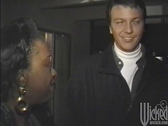 Black slut sucking off a white cock for cab money home