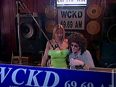 Sassy babes getting their anals screwed doggystyle in a DP group sex