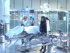 Doting brunette cowgirl with a nice ass gets fucked hardcore in a hot ffm threesome