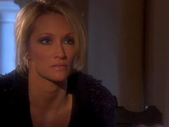 Beautiful blonde fucked in doggystyle by the campfire