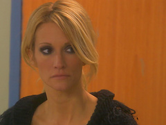 Beautiful blonde fucked in doggystyle by the campfire